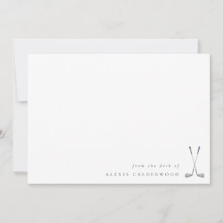 Modern Watercolor Golf Clubs Personalized Card