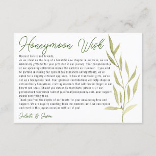 Modern Watercolor Green Eucalyptus Wishing Well Enclosure Card