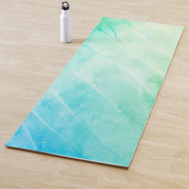 Modern watercolor Green Mint Yoga Mat (In Situ)