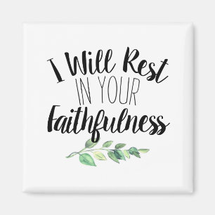 Modern Watercolor Greenery and Scripture Verse Magnet
