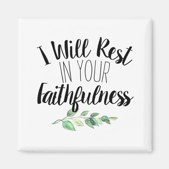 Modern Watercolor Greenery and Scripture Verse Magnet (Front)