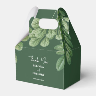 Modern Watercolor Greenery Emerald Green Wedding Favor Box