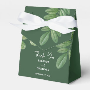 Modern Watercolor Greenery Emerald Green Wedding Favor Box