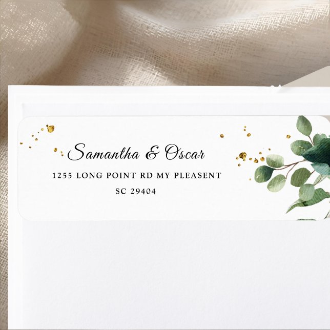 Modern Watercolor Greenery Frame & Gold Dots (Creator Uploaded)