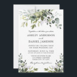 Modern Watercolor Greenery Wedding Invitation<br><div class="desc">Modern Elegant Watercolor Botanical Greenery Wedding Invitation Card includes eucalyptus leaves,  green botanical foliage,  dusty blue leaves and other beautiful botanical greenery.</div>