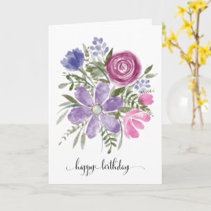 Modern Watercolor Happy birthday Card