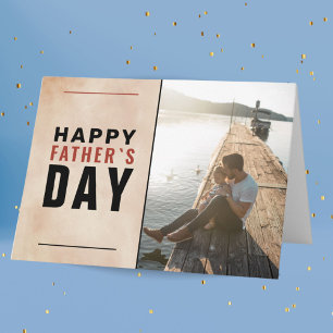 Modern Watercolor Happy Father`s Day Photo Card