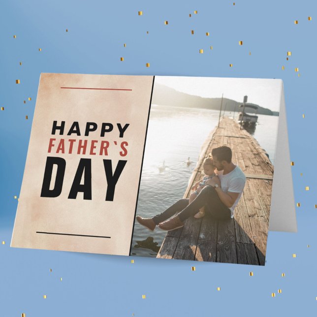 Modern Watercolor Happy Father`s Day Photo Card (Creator Uploaded)