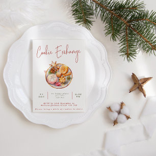 Modern Watercolor Holiday Cookie Exchange Party Invitation