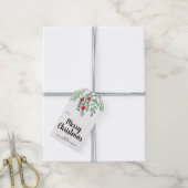 Modern Watercolor Holly Merry Christmas Gift Tags (With Twine)