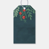 Modern Watercolor Holly Merry Christmas Gift Tags (Back)