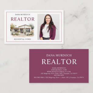 Modern Watercolor Home Realtor Business Card