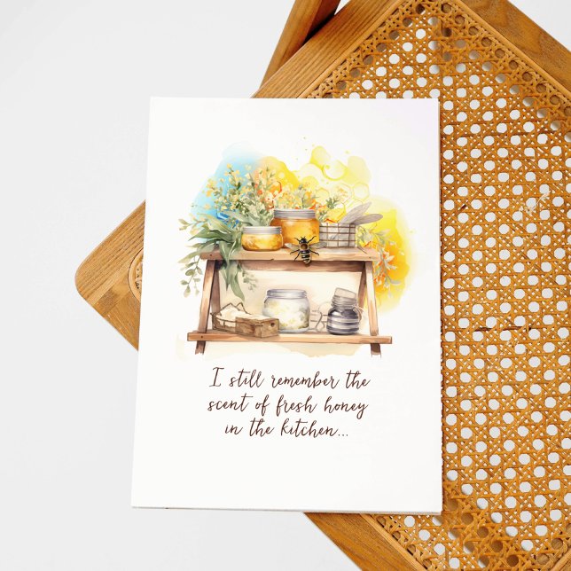 Modern Watercolor Honey Jars Mother's Day Art Card (Creator Uploaded)