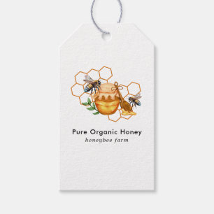 Modern Watercolor Honeycombs with bee Gift Tags