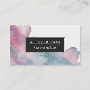 Modern Watercolor in Purple and Blue Business Card
