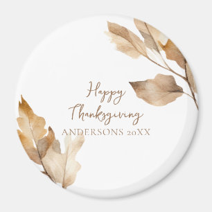 Modern Watercolor Leaf Thanksgiving Magnet