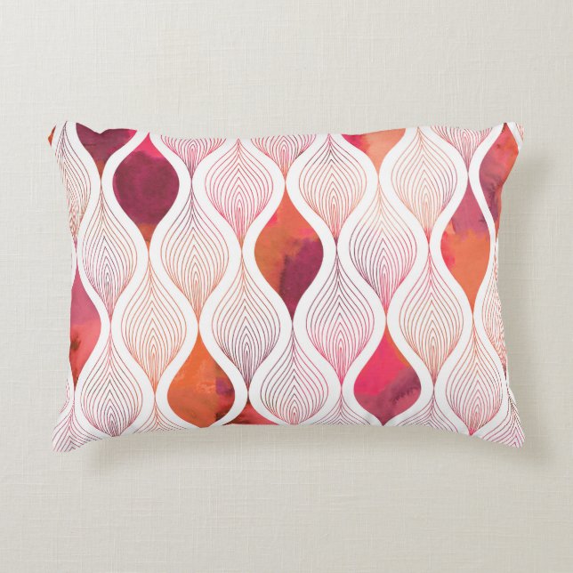 Modern watercolor leafs, seamless pattern. accent pillow (Front)