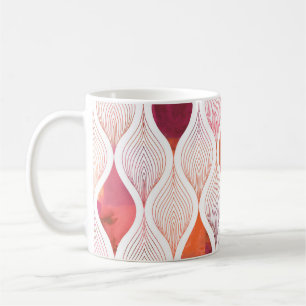 Modern watercolor leafs, seamless pattern. coffee mug