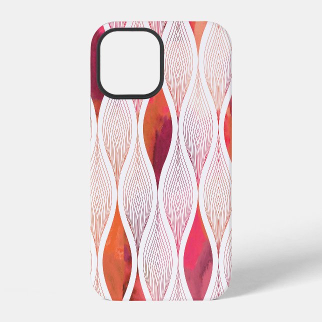 Modern watercolor leafs, seamless pattern. iPhone case (Back)
