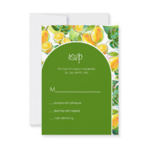 Modern Watercolor Lemon Garden yellow Rsvp