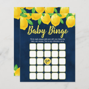 Modern Watercolor Lemon Tree Baby Shower Bingo
