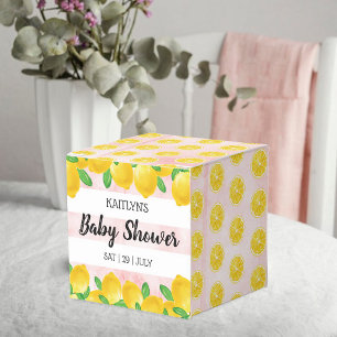 Modern Watercolor Lemon Tree Baby Shower Favor Box