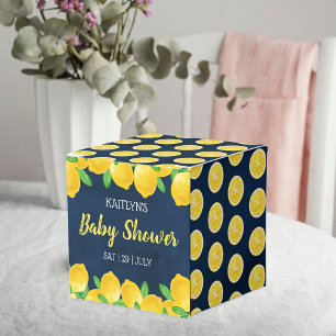 Modern Watercolor Lemon Tree Baby Shower Favor Box