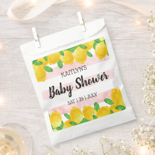 Modern Watercolor Lemon Tree Baby Shower Favour Bag