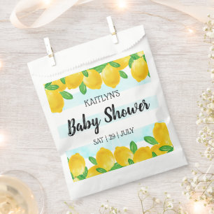 Modern Watercolor Lemon Tree Baby Shower Favour Bag