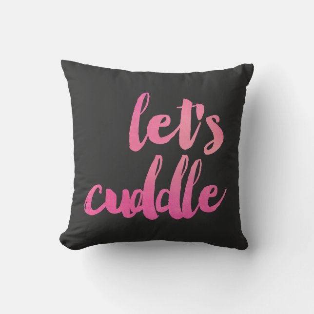 Modern Watercolor Let's Cuddle Decorative Pillow (Front)