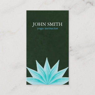 Modern Watercolor Lotus Flower Logo Yoga Business  Card