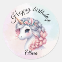 Modern watercolor magical baby unicorn 