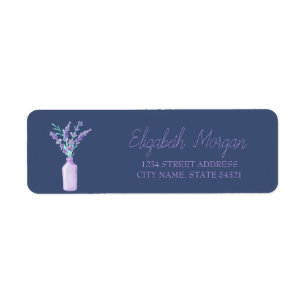 Modern Watercolor Mason Jar Lavander  Address