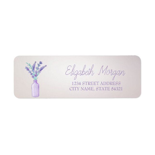 Modern Watercolor Mason Jar Lavander Adresse (Devant)
