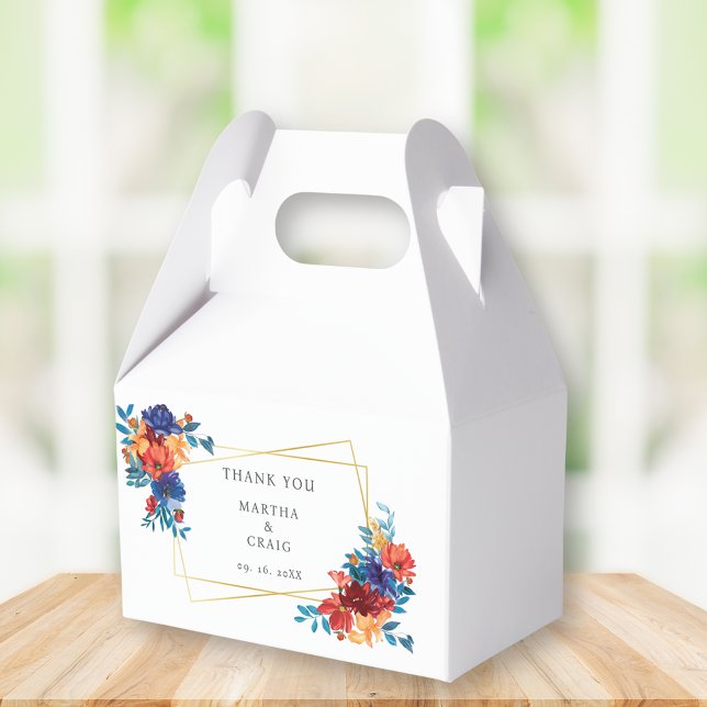 Modern Watercolor Mexican Fiesta Flower Wedding Favor Box (Creator Uploaded)