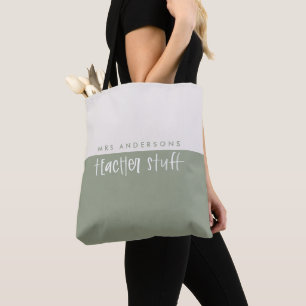 Modern watercolor minimal budget teacher gift tote bag