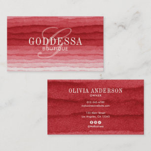 Modern Watercolor Monogram Boutique/Fashion Business Card