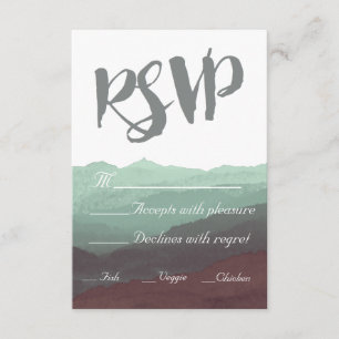 Modern Watercolor Mountain RSVP Card