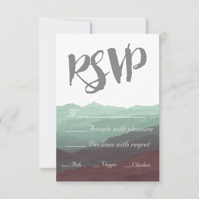 Modern Watercolor Mountain RSVP Card (Front)