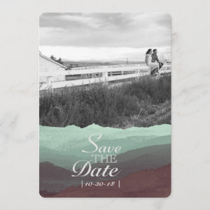 Modern Watercolor Mountain Save The Date