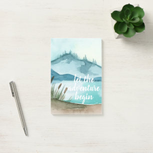 Modern Watercolor Nature Let's The Adventure Begin Post-it Notes