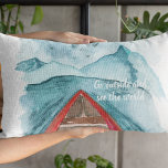 Modern Watercolor Nature See The World Quote Accent Pillow<br><div class="desc">Modern Watercolor Nature See The World Quote</div>