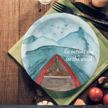 Modern Watercolor Nature See The World Quote Paper Plate<br><div class="desc">Modern Watercolor Nature See The World Quote</div>