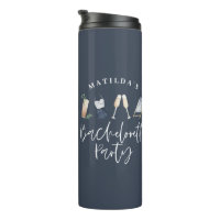 Modern watercolor navy blue bachelorette party