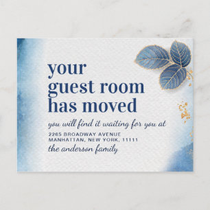 Modern Watercolor New Address Moving Announcement Postcard
