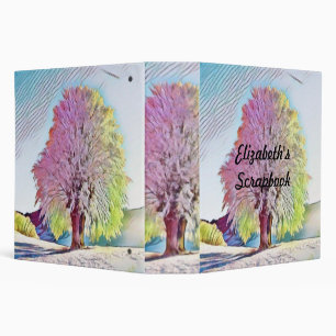 Modern watercolor of coloured snowed trees binder