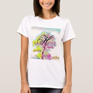 Modern watercolor of coloured snowed trees T-Shirt