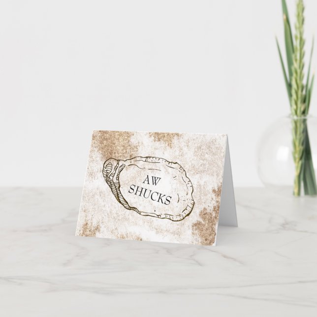 Modern Watercolor Oyster Beach Wedding Thank You (Front)