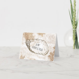 Modern Watercolor Oyster Beach Wedding Thank You Card