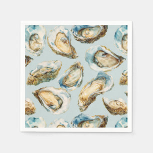 Modern watercolor oysters pattern napkin